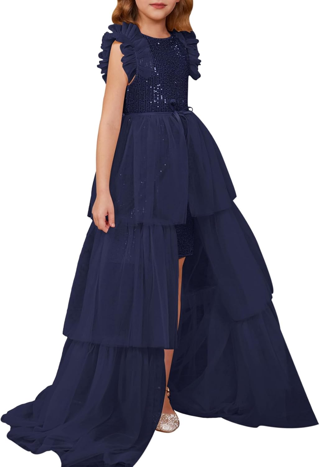 GRACE KARIN Girls Dresses Sequin Party Formal Pageant Dress Tween Girl Birthday Tulle Prom Princess Maxi Dress Size 5-14