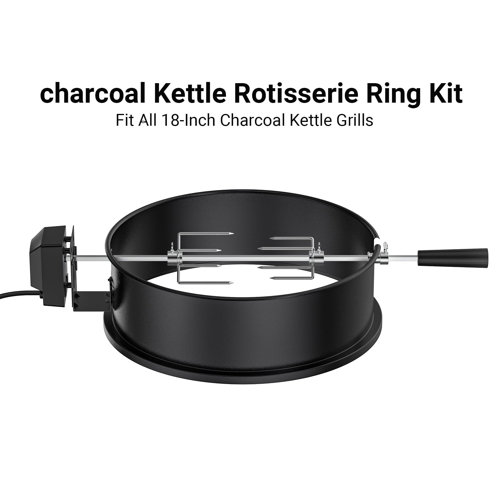 onlyfire Set de asador Ring para Barbacoa para 47 cm carbón Vegetal Barbacoa, Weber 47cm y Muchos Otros Modelos, Asador, Tenedor, Motor de Parrilla (Esmaltado)