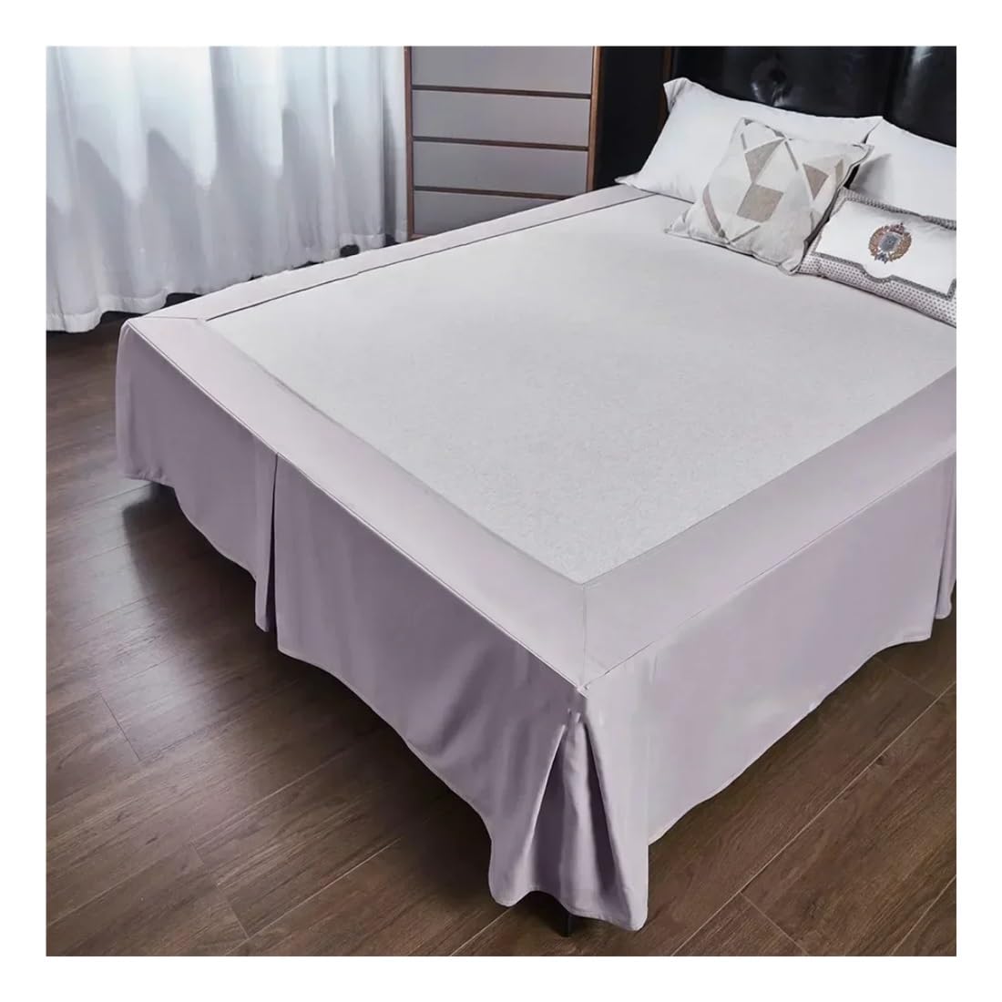 1 mantovana giroletto ad angolo aperto, in tinta unita, spazzolato, per casa e hotel, matrimoniale, king size, queen size (CQ005-06, matrimoniale, 100 x 190 x 38 cm)