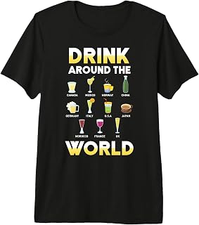 Funny Alcohol Around The World Drink Travel Gift Idea Premium Tri-Blend T-Shirt