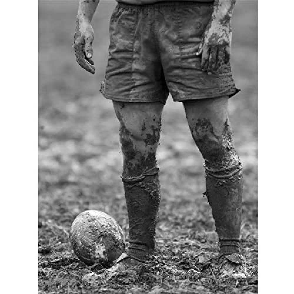 Wee Blue Coo Rugby Player Ball Mud Bowl Unframed Art Print Poster Wall Decor 12X16 Inch