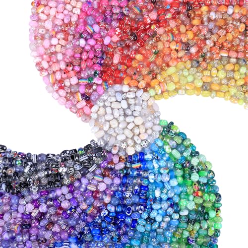Aipridy 260 Pcs Large Hole European Beads Craft Supplies Kit Assorted Mixed Color Lampwork Spacer Beads for DIY Bracelet Jewelry Making(260 Mixed Pack by Style(25))
