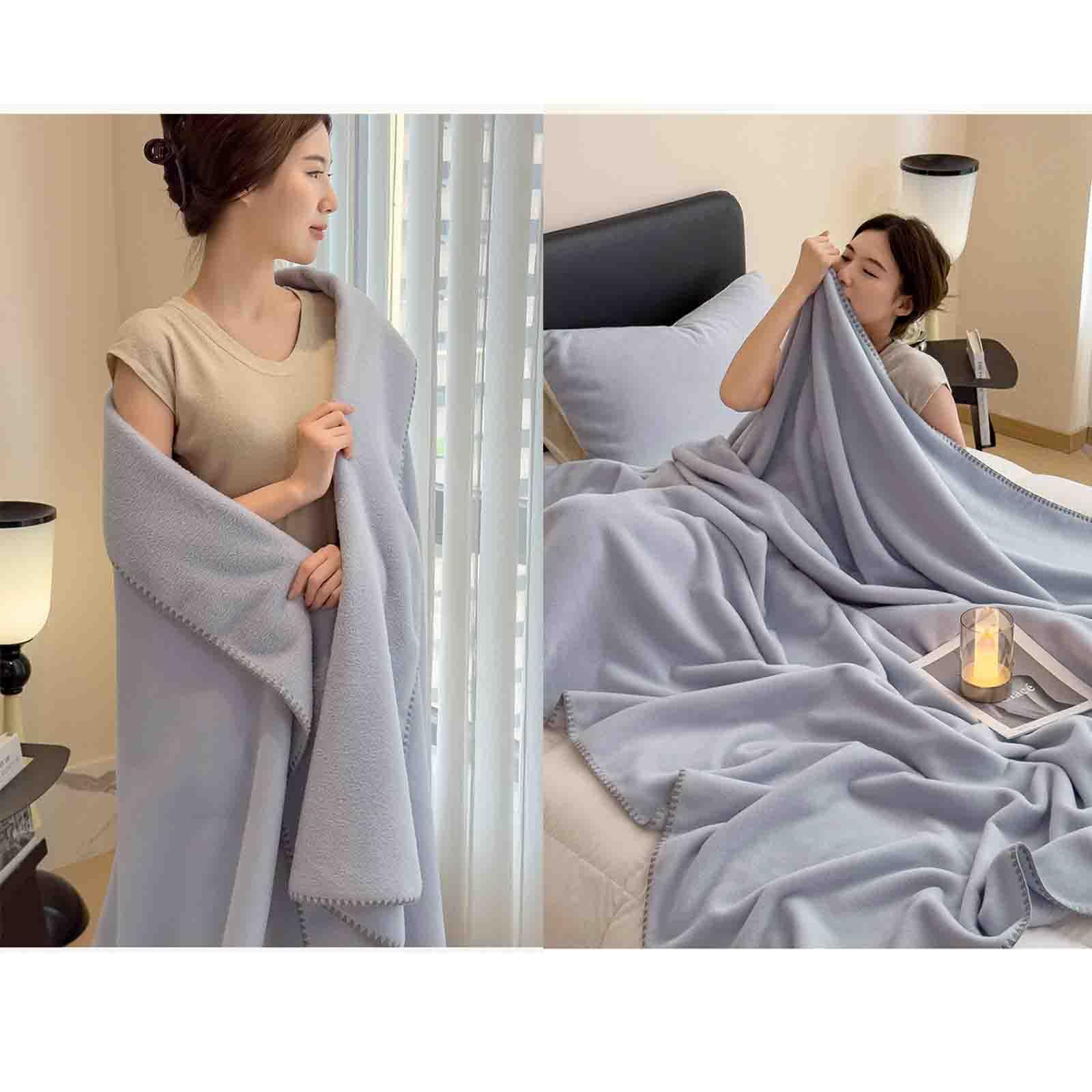 JUSHZ Plaid Matrimoniale Coperta Pile Matrimoniale Divano Blanket Letto Singolo Estivo Pic Nic Primaverile Termica Estiva Leggera Pesante Scaldaletto Lenzuola Autunno (Purple,150x200cm)