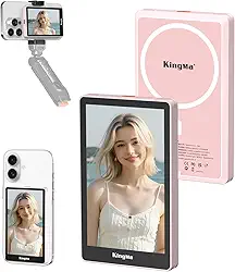 King Ma Tela magnética 4K 30FPS para celular Vlog Selfie, tela de sincronização traseira para iPhone para Vlog Live Stream e TikTok