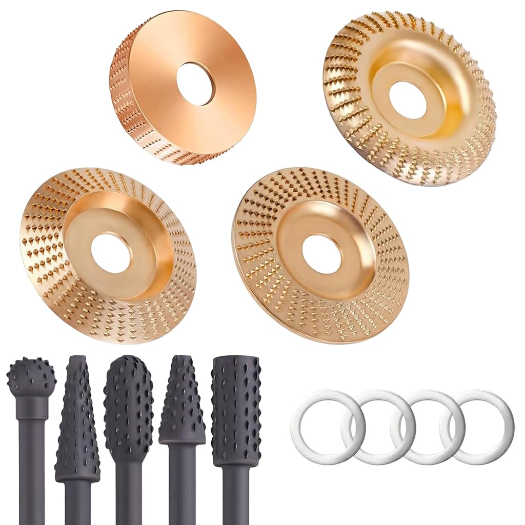 Serplex® 9PCS Wood Carving Disc and Burr Set Rotary Burr Rasp for Angle Grinders-image-48