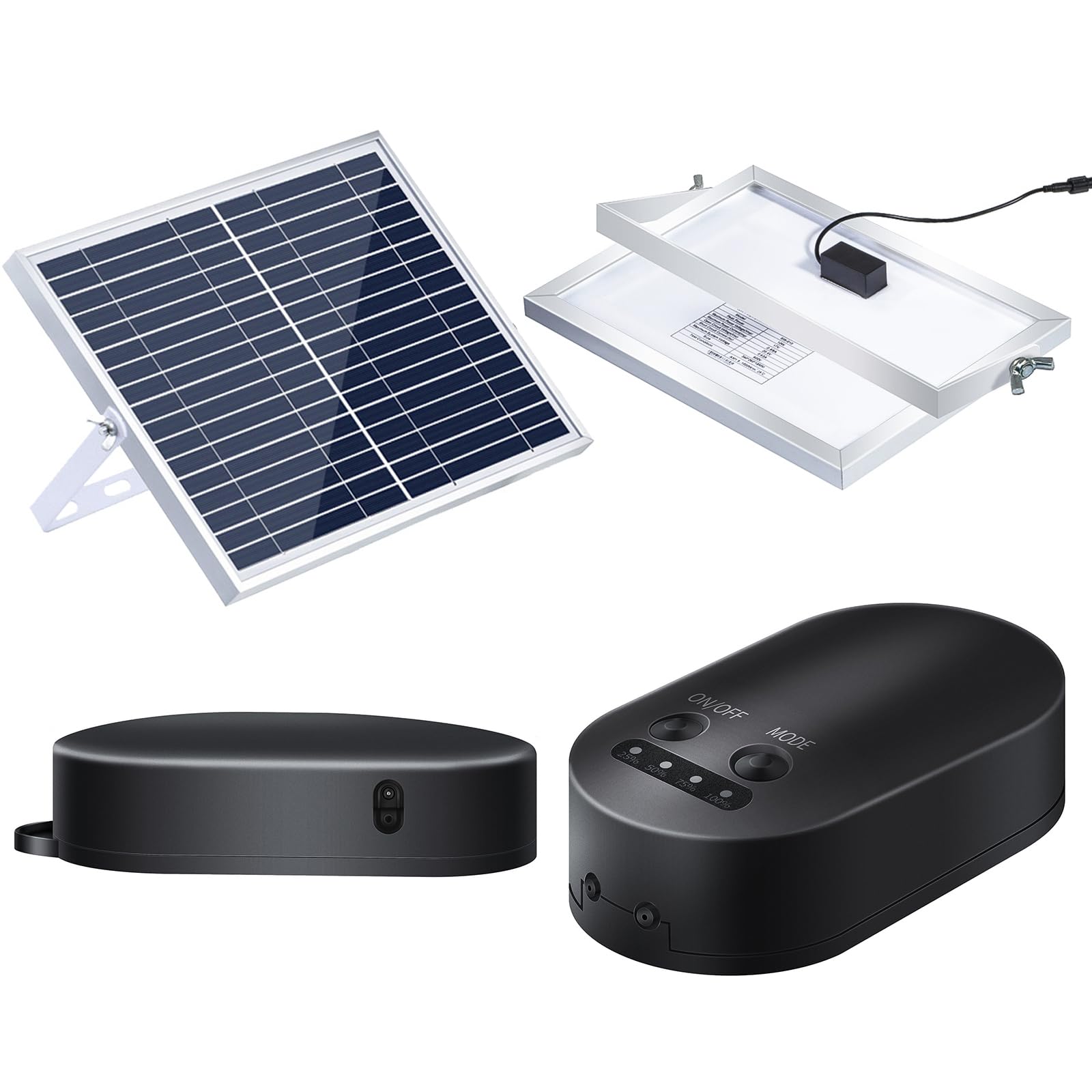 Oxygénateur d',Pompe à oxygène Solaire 10W avec u Support de Pierre à air oxygénateur de réservoir de Poissons 3 Modes réglables aérateur d'oxygène d'aquarium pour Petit étang Bain d'oiseaux