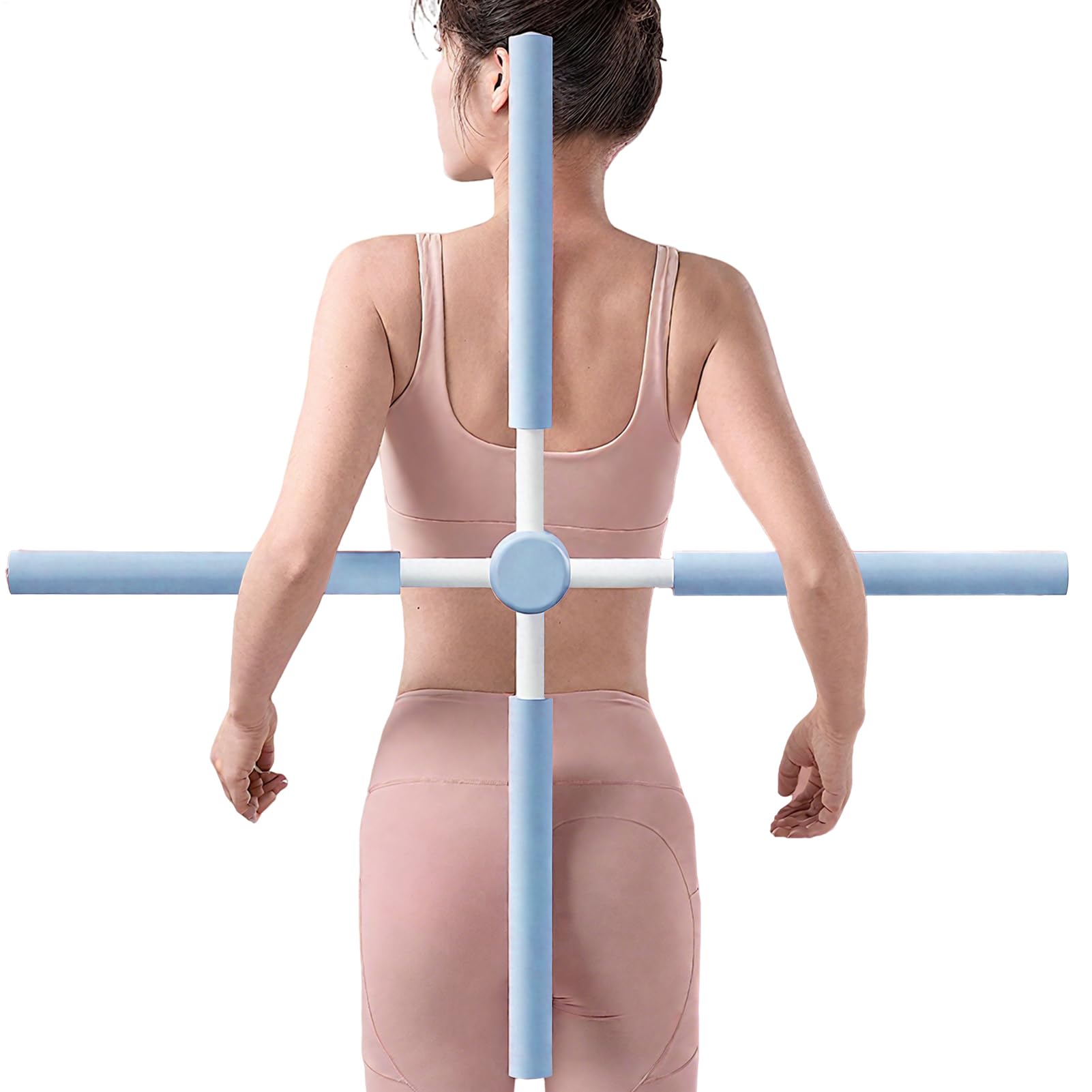 Bastones correctores de postura de yoga, barra antijorobas para espalda y cuello, barra de gimnasia con núcleo de acero inoxidable y espuma, adecuado para entrenamiento de cuerpo entero, gimnasio