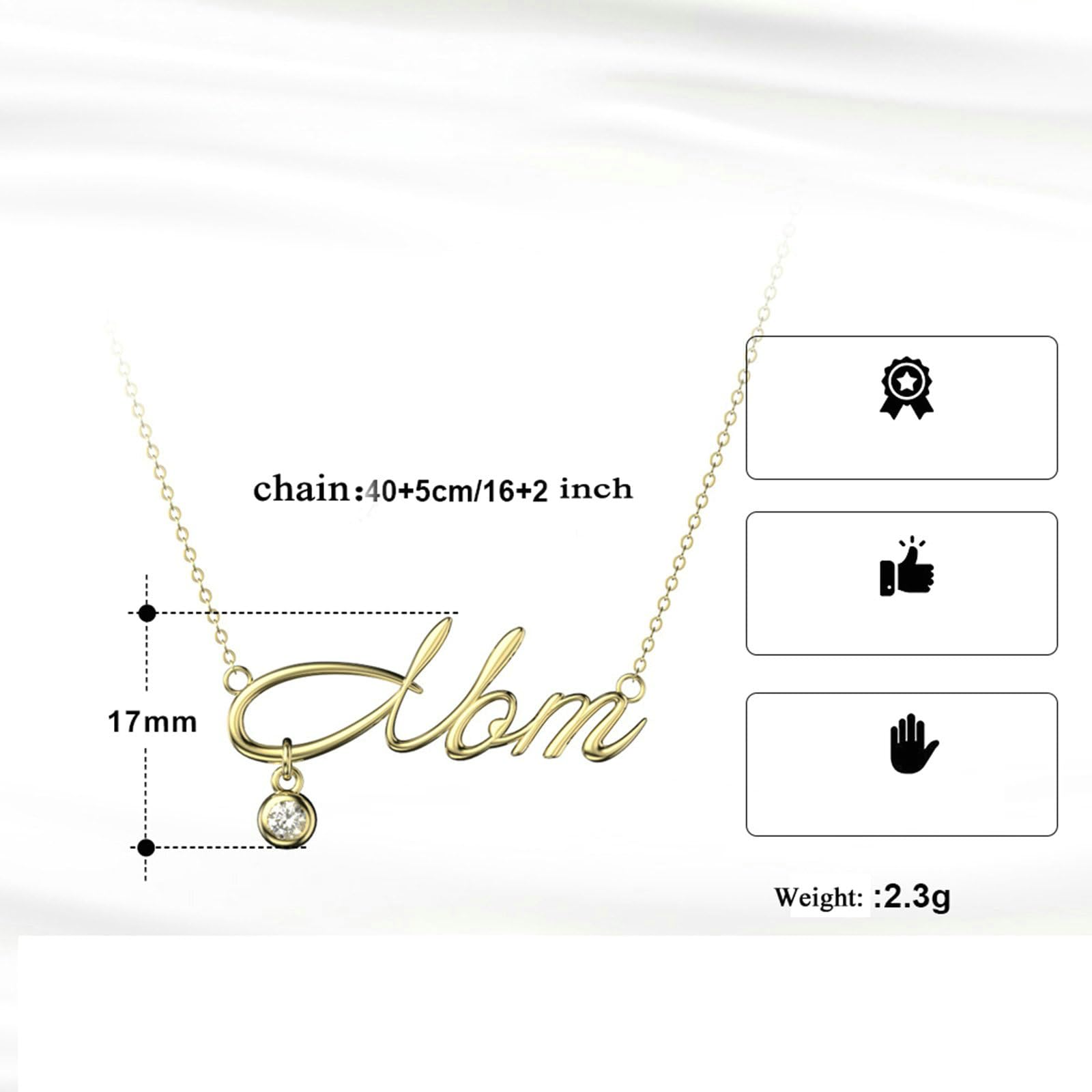 Collane del Pendente Donna Argento Sterling 925 Oro Collana Pendente Lettere Inglesi Zirconia Cubica