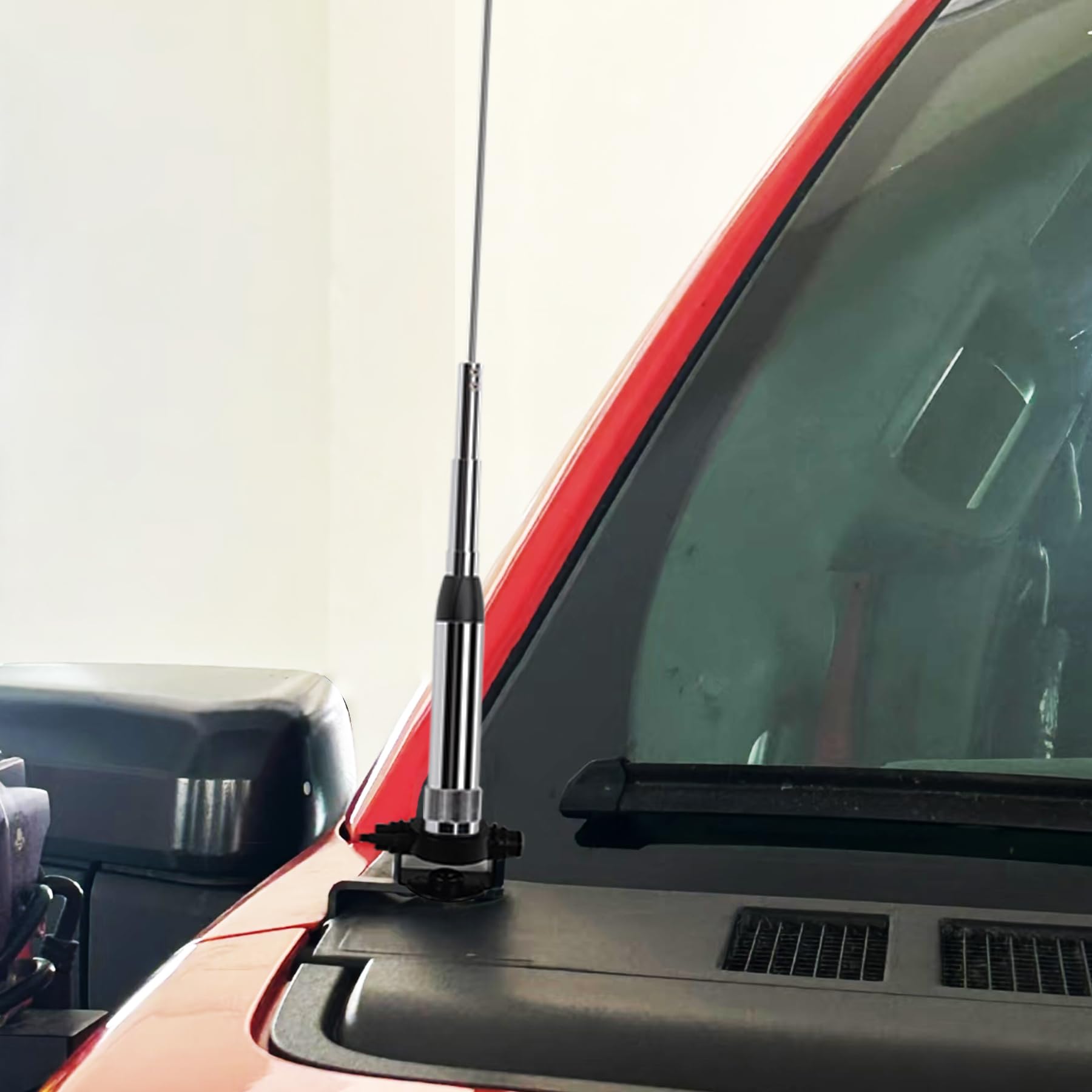 Antena de radio móvil de banda cuádruple de 10 m, 6 m, 2 m, 70 cm, 29/50/144/430 MHz, antena de alta ganancia para radio Molie de coche con cable coaxial de 16.4 pies y clip de base