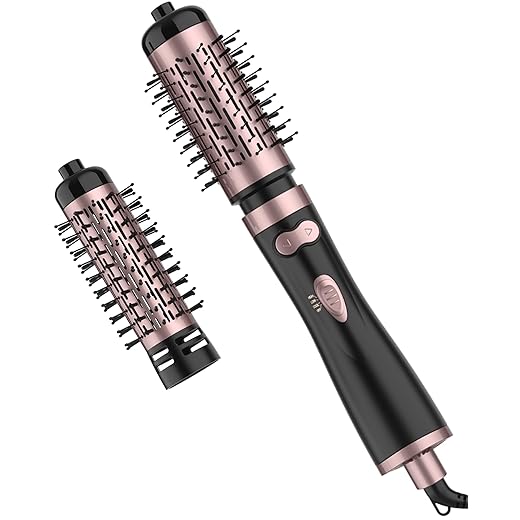 ANWA Hair Dryer Brush, Rotating 3-in-1 Blow Dryer Brush with 2 Detachable Brushes(1.5"& 2"), One-Step Drying Straightening or Volumizer Round Brush Blow Dryer in One