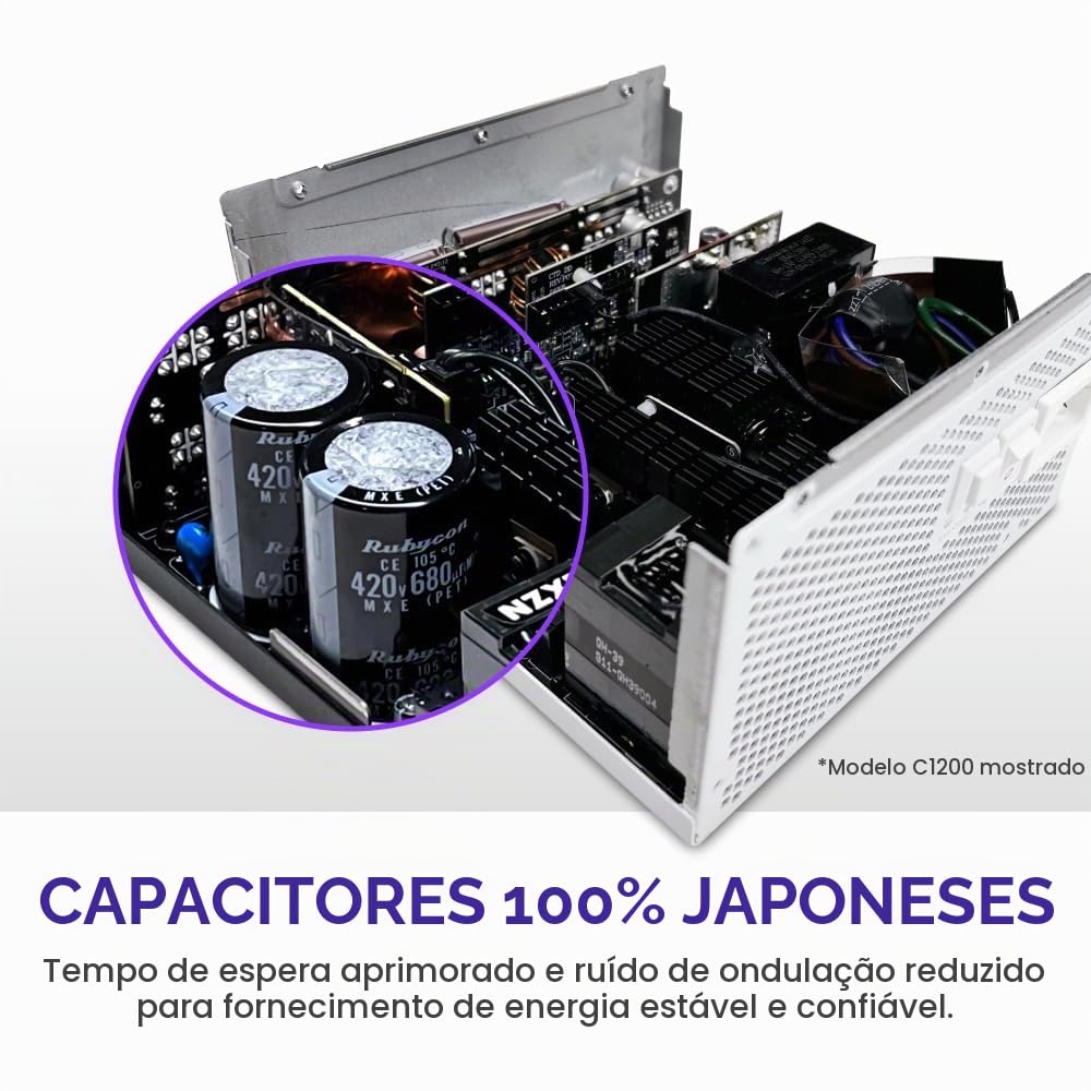 NZXT C1000 Gold ATX 3.1 電源ユニット NZXT C1000 Gold ATX 3.1 - Fonte de alimentação para jogos de PC