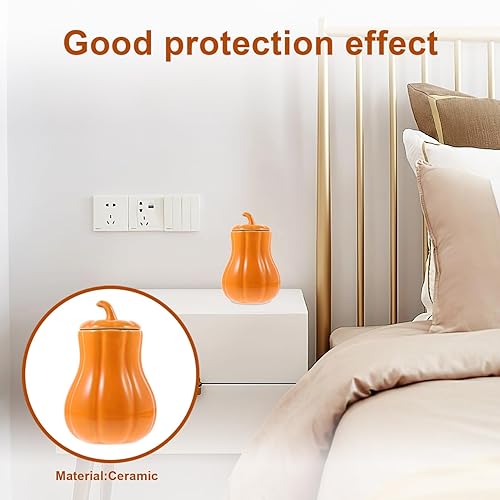 Miniatura 8 de UPKOCH Tarro de té de cerámica con forma de calabaza, tarro de caramelo suelto, tarro de té, café, azúcar, recipiente de alimentos para decoración