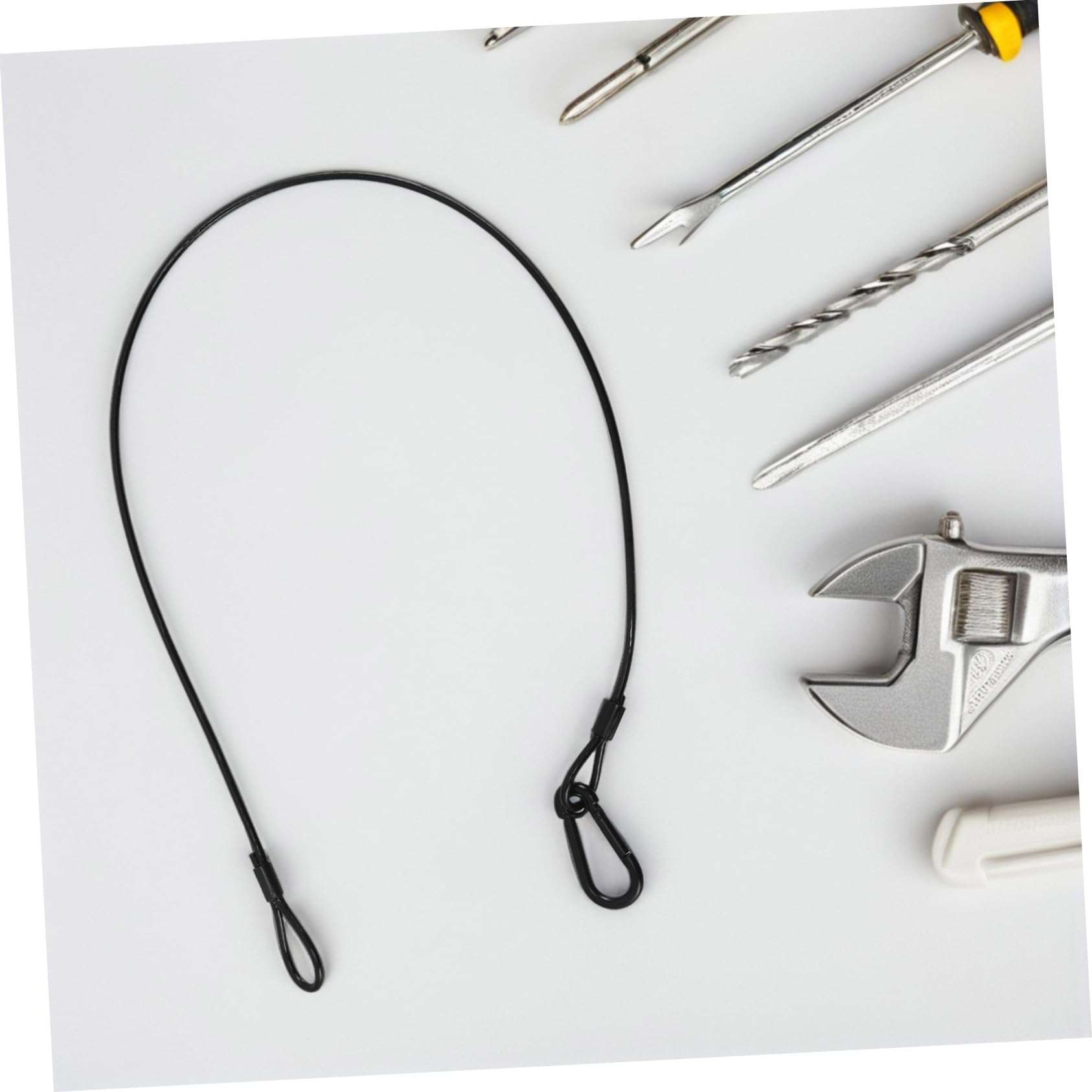 Yardwe Cavo di Sicurezza in Filo D’acciaio 4mm Nero per Luci da Palcoscenico, Resistente Fino a 50 Kg, Set da 10 Pezzi Gancio per Illuminazione Scenica Professionale