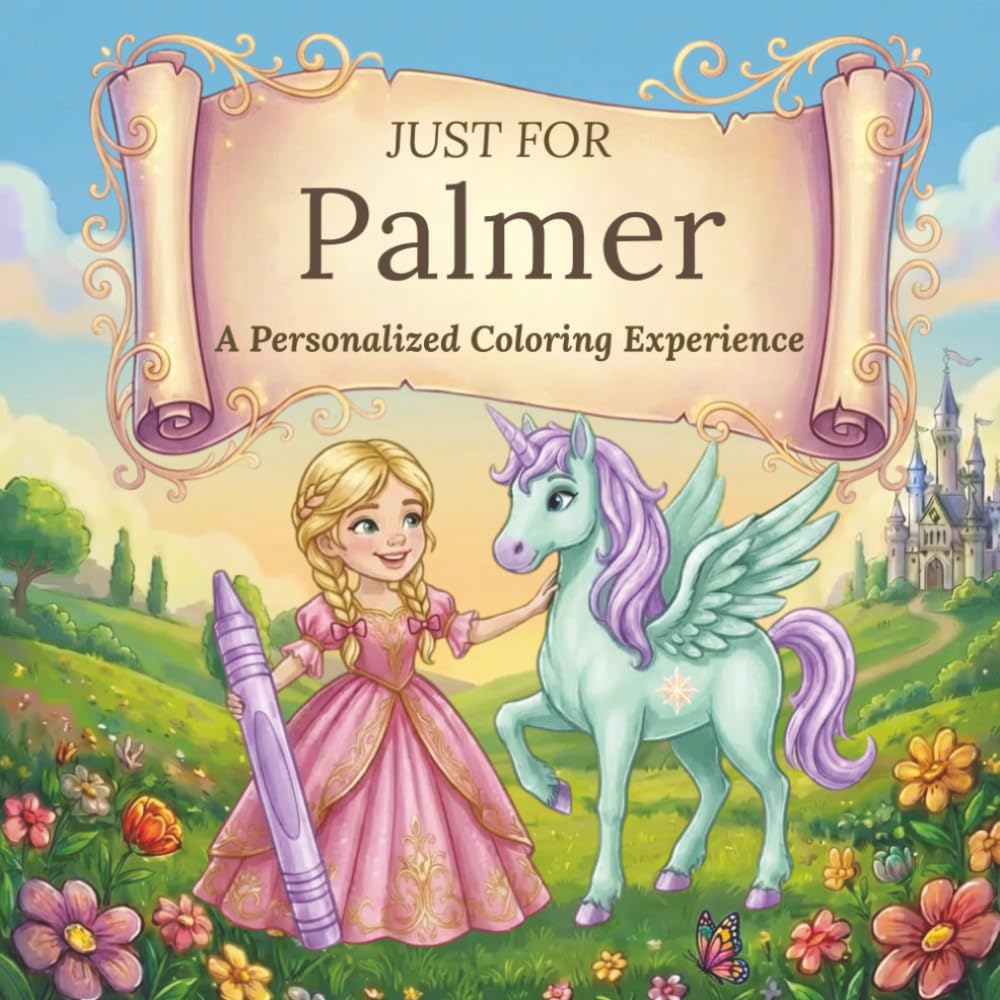 Just for Palmer: A Personalized Coloring Experience: 50 total coloring pages | 28 coloring pages featuring Palmer’s name | 22 coloring pages themed for girls (Personalized Coloring Book Series)