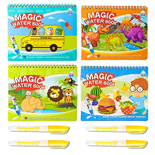 Libro Da Colorare Ad Acqua QXNDXQ - 4 Pezzi Riutilizzabili Per Bambini - Foto 11