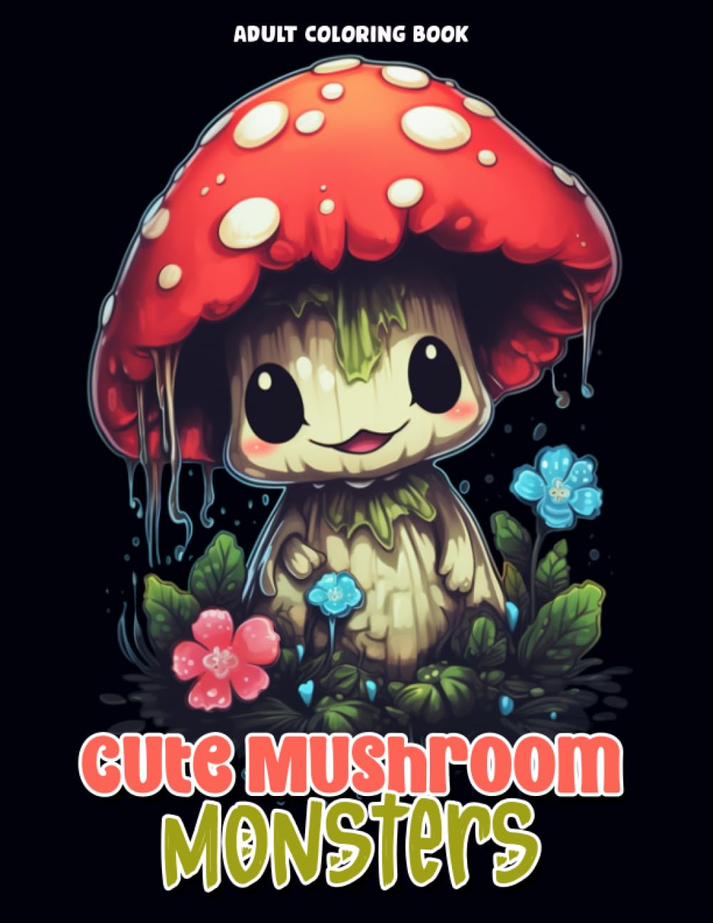 Cute Mushroom Monsters Coloring Book for Adults: Adorable Magical Mushroom Illustrations for Stress & Anxiety Relief