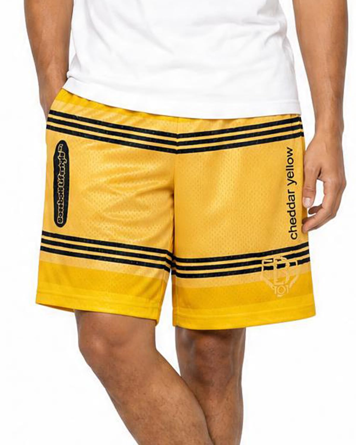 BL101 Adult Crayon Baseball Mesh Shorts for Men - Cheddar Yellow, S