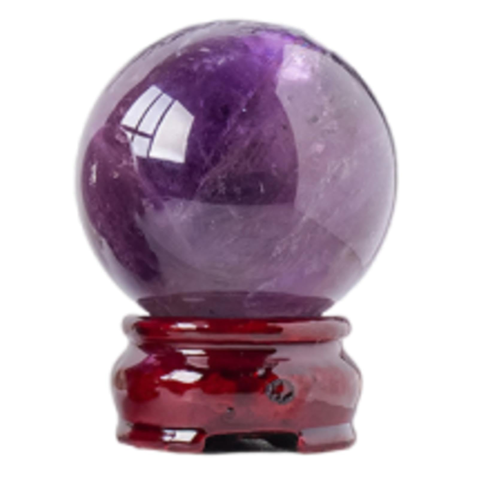 Ylquxeuv One Color Uruguayan Amethyst Ball Ornaments, Stone Polished Seven-Star Array Feng Shui Home Decoration,Purple-50~55Mm