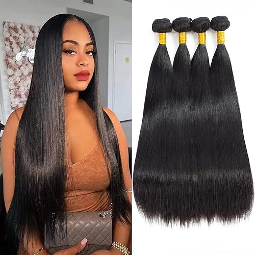 Extensiones de cabello lacio brasileño 10A, 18, 20, 22, 24 pulgadas, cabello humano lacio, sin procesar, extensiones de cabello virgen brasileño