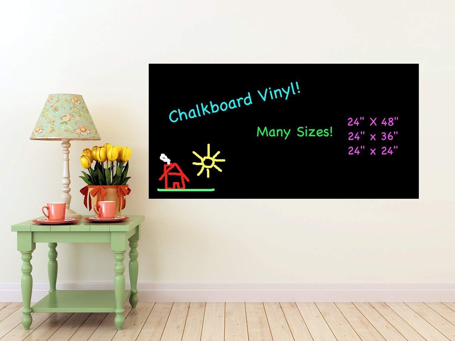 Tiny Deal Vinyl Chalkboard Wall Sticker (Black, 200 X 45 Cmself-Adhesive, Wall, 78 Cms) 3