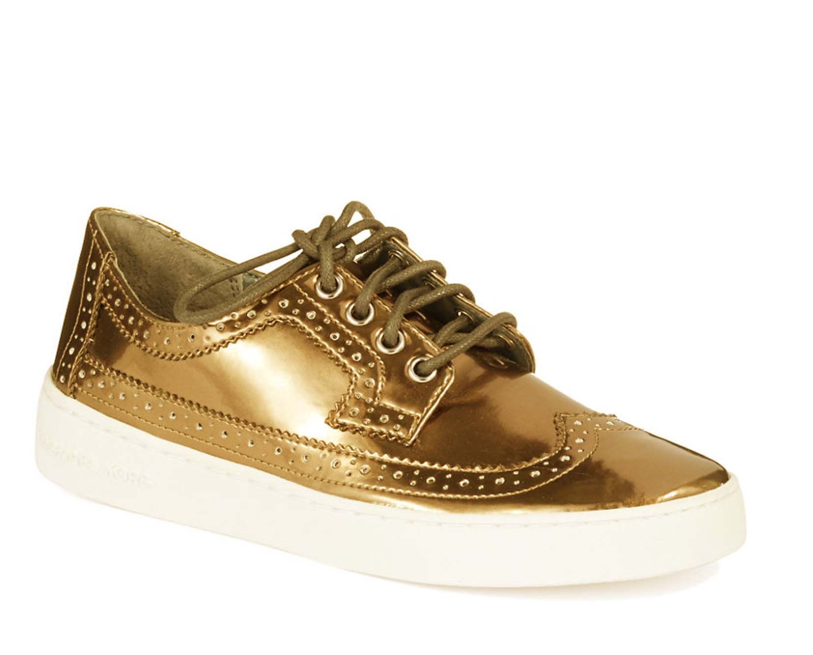 Michael Michael Kors Piers Lace Up Gold Mirror Metallic Sneaker