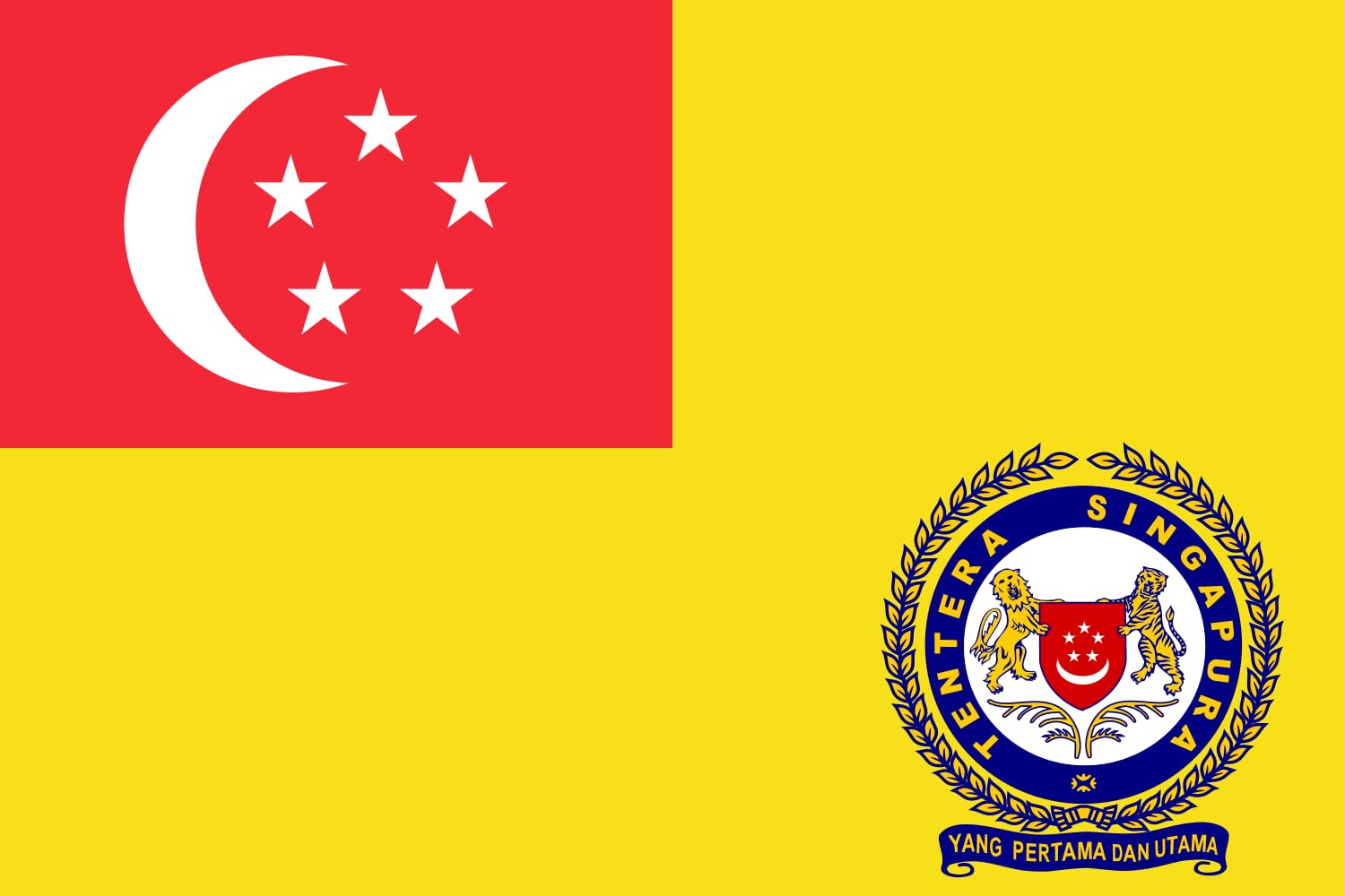 Drapeau Singapore Army Service anti-effilochage grand format paysage
