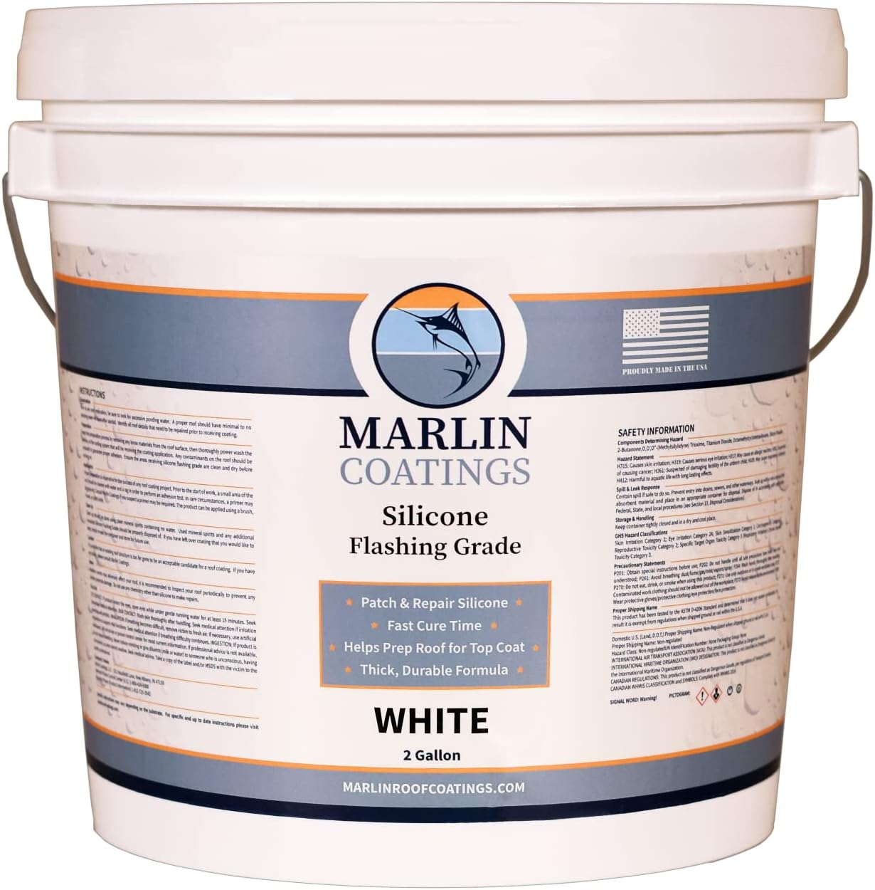 - 100% Silicone Roof Patch – Prevent and Repair Leaks – Complete Waterproofing – Easy Trowel or Brush Application… (2 Gallon, White)