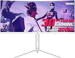 Monitor Gamer SuperFrame Elegance Series, White, 30 pol, Curvo, UltraWide, Full HD, VA, 1ms, 200Hz, FreeSync, HDMI/DP, SFEF-3015