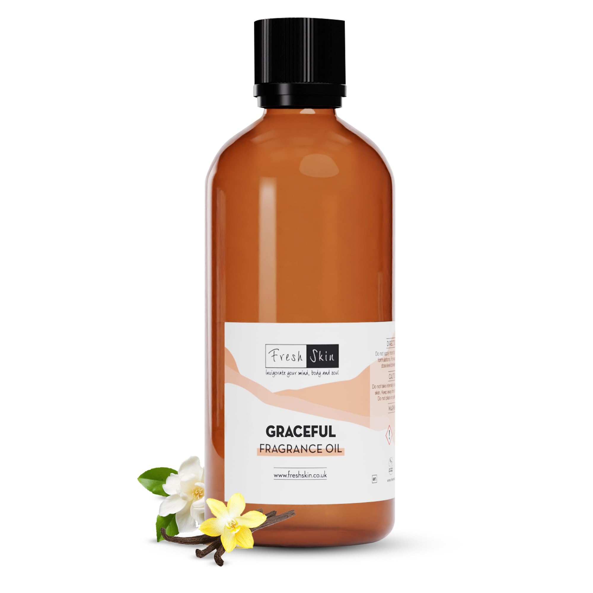 Freshskin Beauty LTD | Graceful Fragrance Oil 100ml - Candles, Bath Bombs, Soap Making, Reed Diffusers & Wax Melts - Cosmetic Grade - Vegan Friendly - A Rich, Complex, & Long Lasting Scent!