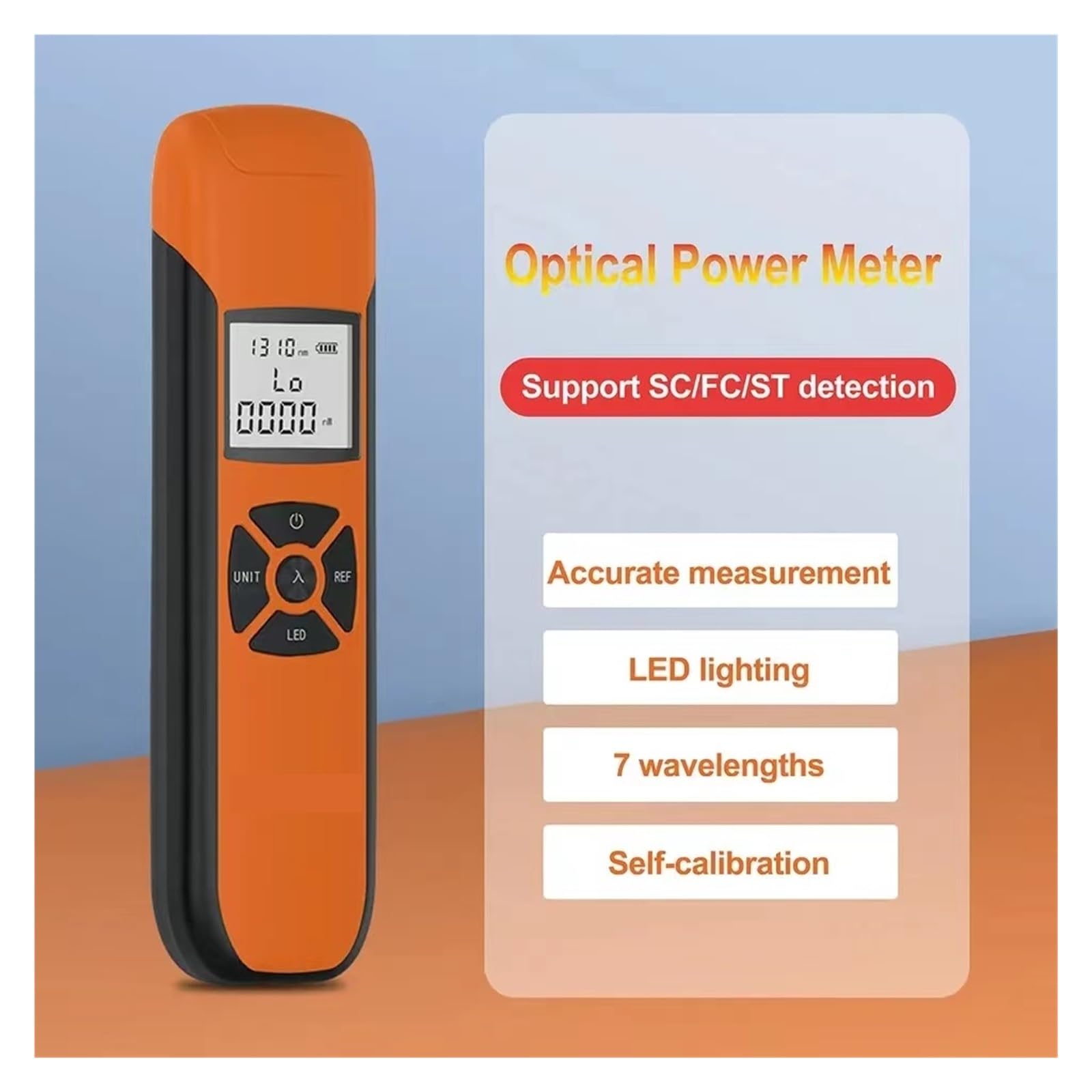 Misuratore Di Potenza In Fibra Ottica Portatile -70 A +10 DBm | 10 Lunghezze D'Onda, Ricaricabile | Per Cavi Internet E Reti