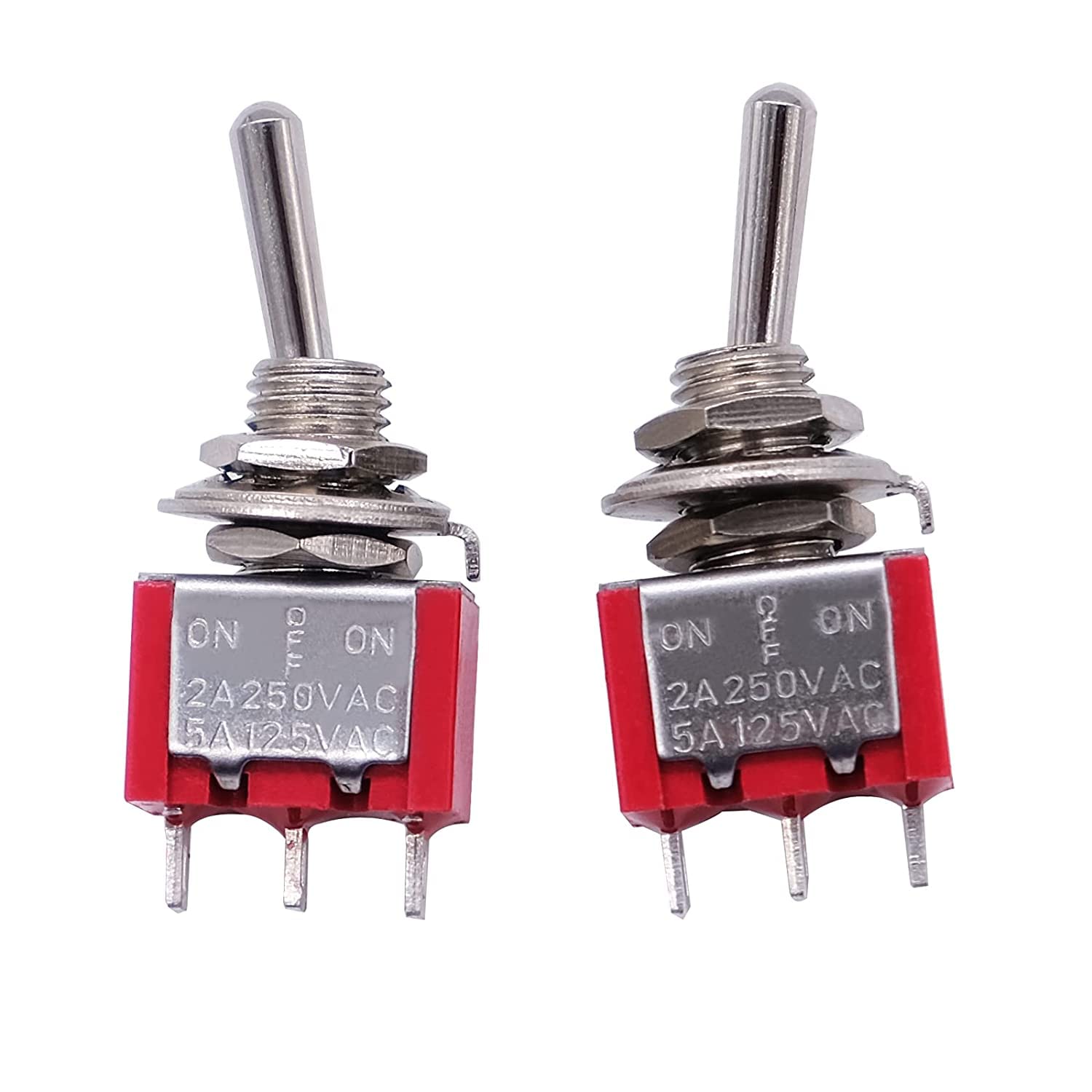 Lot De 10 Mini Interrupteurs à Bascule DPDT 3 Positions 6 Broches ON/OFF/ON Mxuteuk MTS-203
