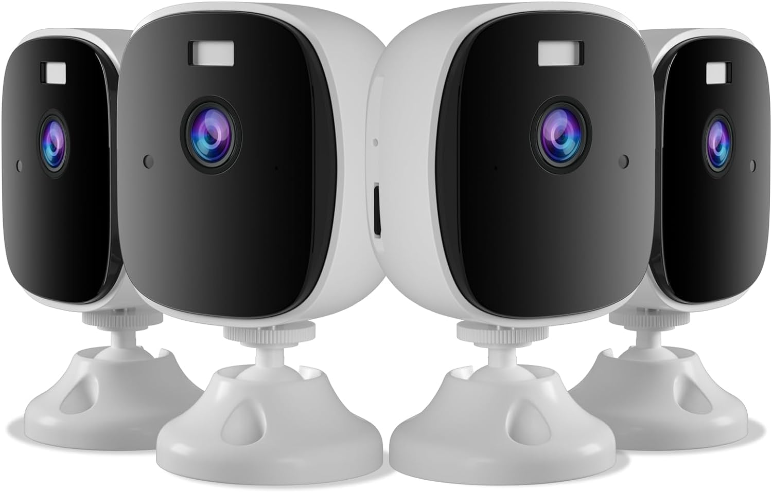 2K Security Cameras for Home Security 4Pack,4MP WiFi Indoor Security Camera with Color Night Vision, Motion Detection, Two-Way Audio, Cloud & SD Card Storage, Compatible with Alexa & Google Assistant