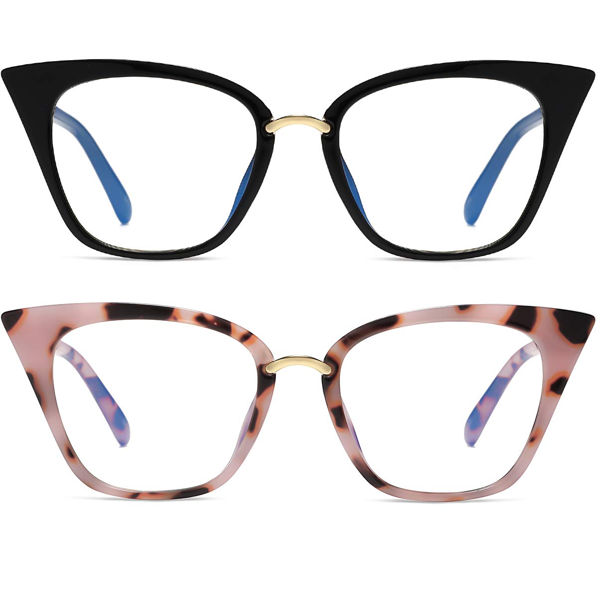 MORESHINE Cute Cateye Blue Light Blocking Glasses For Womens Fashion Computer Clear Eyeglasses Frames Anti Eye Strain