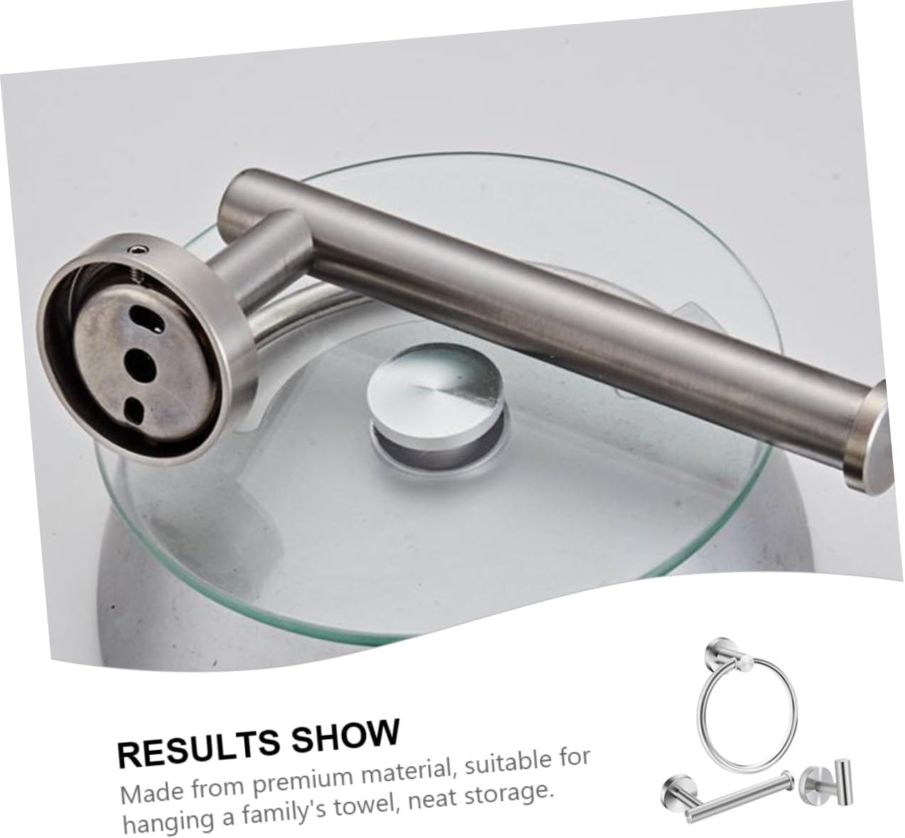 3pcs Stainless Steel Towel Ring for Bathroom Towel Storage Rack Easy Install Includes Toilet Paper Holder Rob Hook