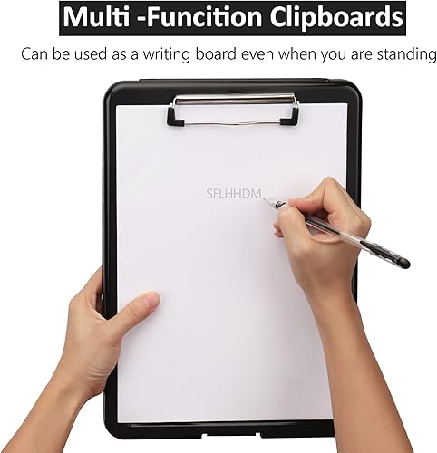 Miniatura 6 de Portapapeles con almacenamiento, portapapeles de almacenamiento con clip, portapapeles plegables para enfermeras, para papeles de 8.5x11, estuches