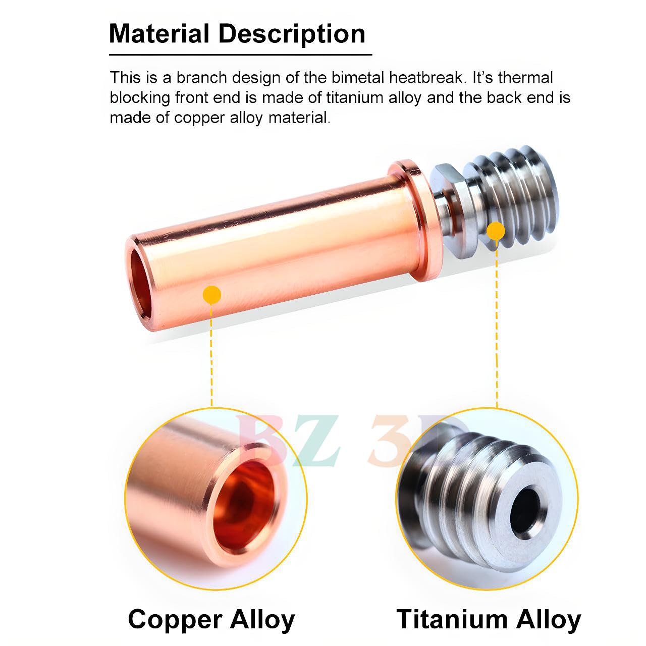 Kit Hotend All Metal BZ 3D Per I3 Me-ga - Upgrade Bimetallico, 12V 40W, Ugello 0.4mm - Foto 3
