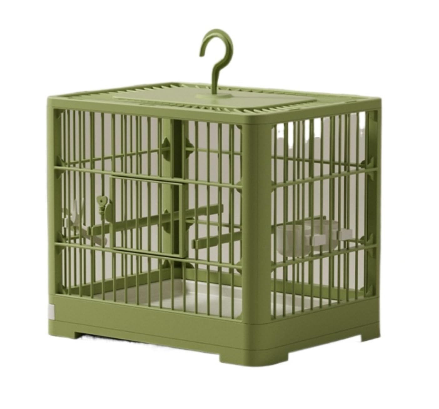 Jaula De Aves para Canarios Jaula For Pájaros con Bandeja Desmontable Y Asa De Gancho For Transporte Al Aire Libre Loros Conures(Grün)