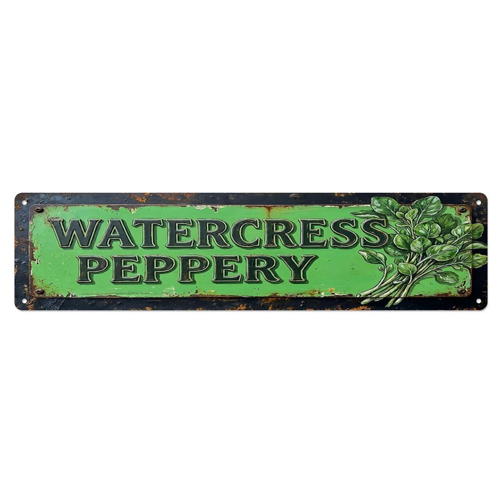 Vintage Watercress Peppery Fresh Farmhouse Metal Tin Sign