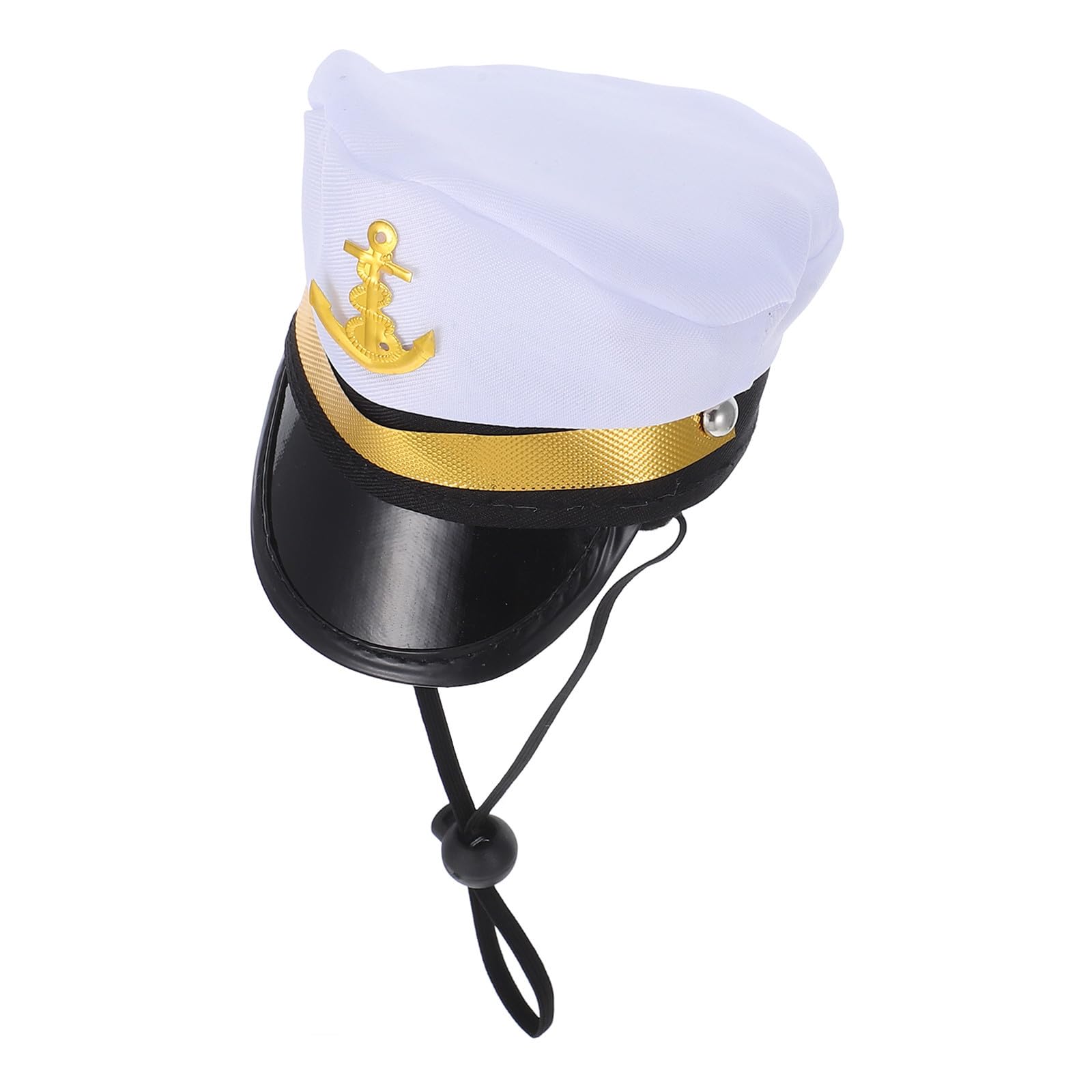 ifundom 1 Piece Cotton Blend Pet Sailor Hat Adjustable Captain Dog Cap White nautical theme yacht caddy,polyester headwear costume accessory for cats and puppies halloween cosplay dress