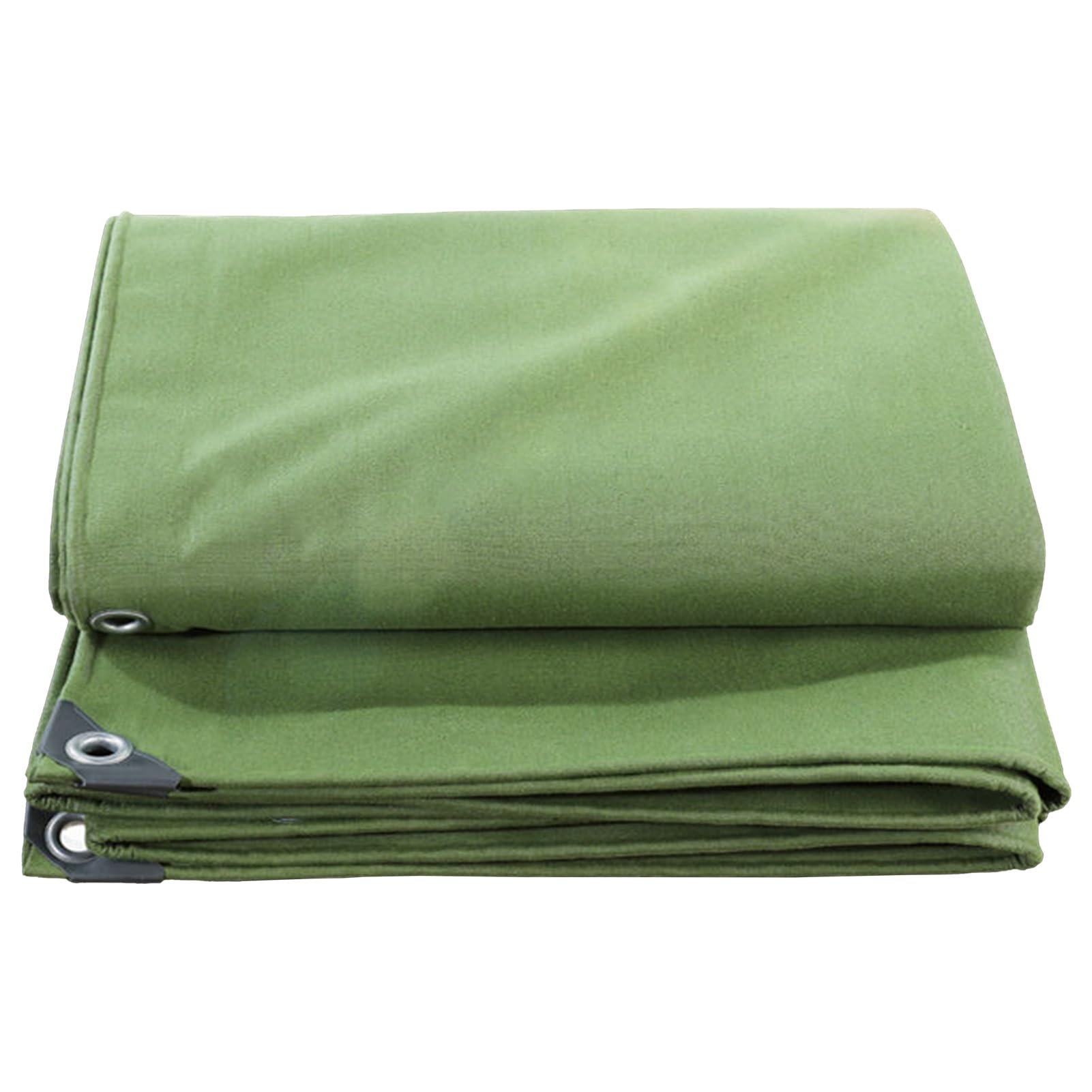 GJZQDKX Heavy Duty Green Tarpaulin 600g/m² Tarp CoverWaterproof & Weatherproof Canvas Sheet for Outdoor Use Perfect for Rain & Snow Protection (4x6m 13.1ft x 19.7ft)