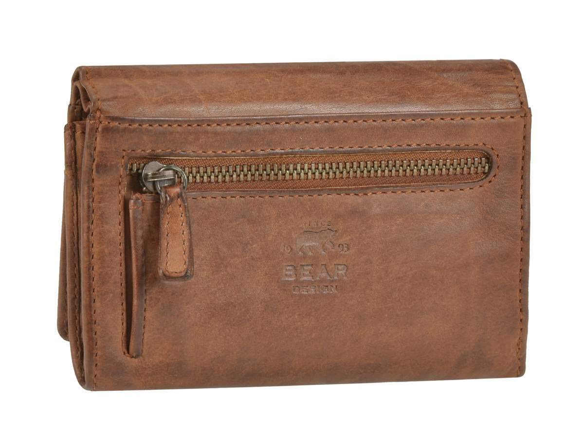 Bear Design Cartera de piel para mujer, 9 compartimentos para tarjetas, color marrón