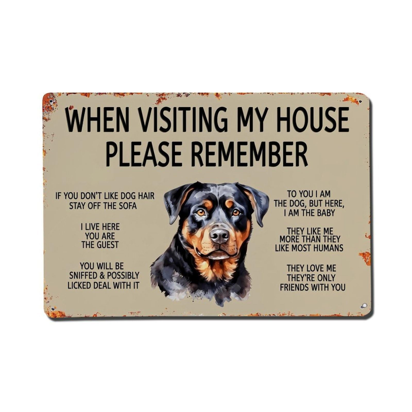Dog Hair Guest Lick Love Metal Tin Sign Plaque