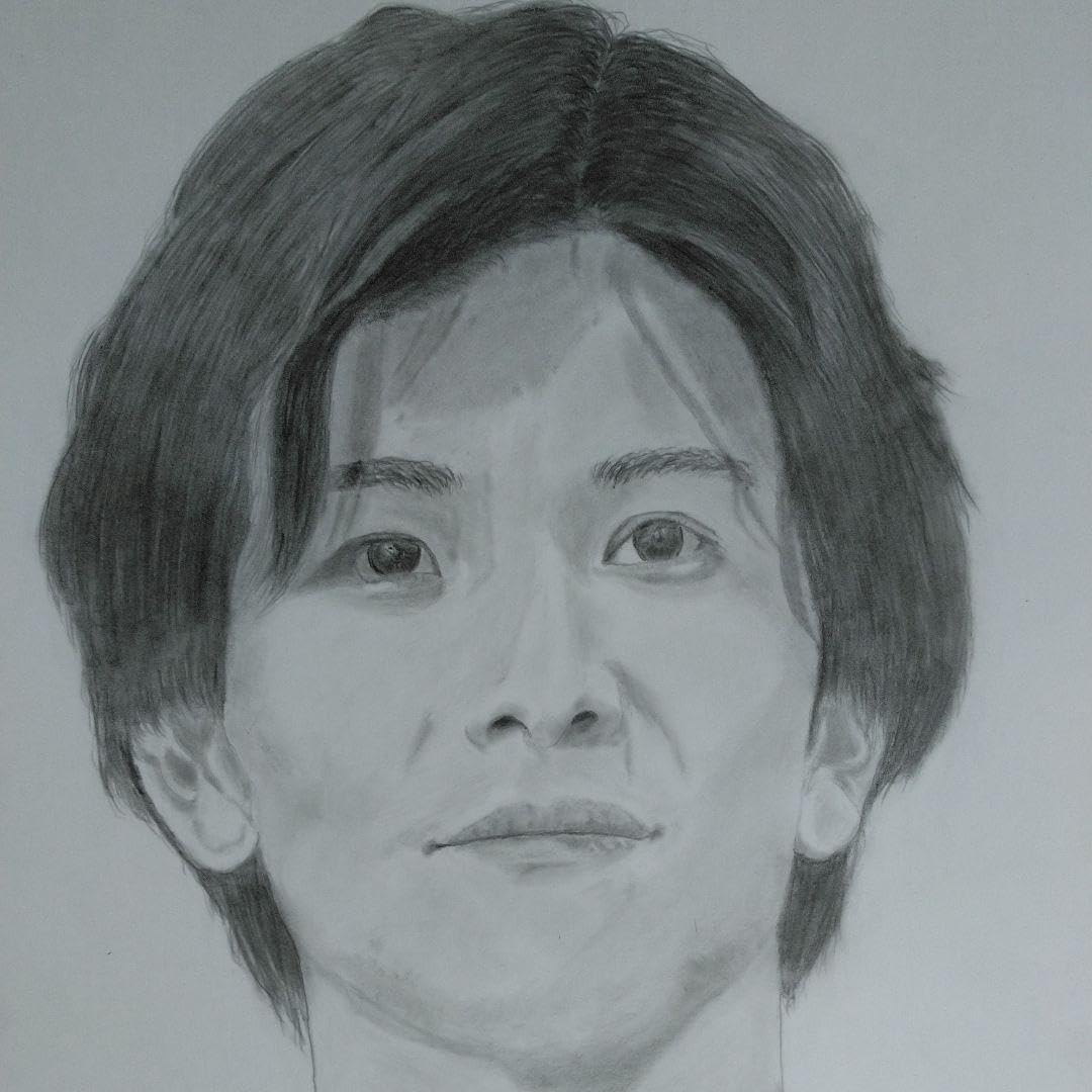 モノクロ鉛筆画 人物肖像 B4サイズ 人物肖像 モノクロ鉛筆画 B4サイズ