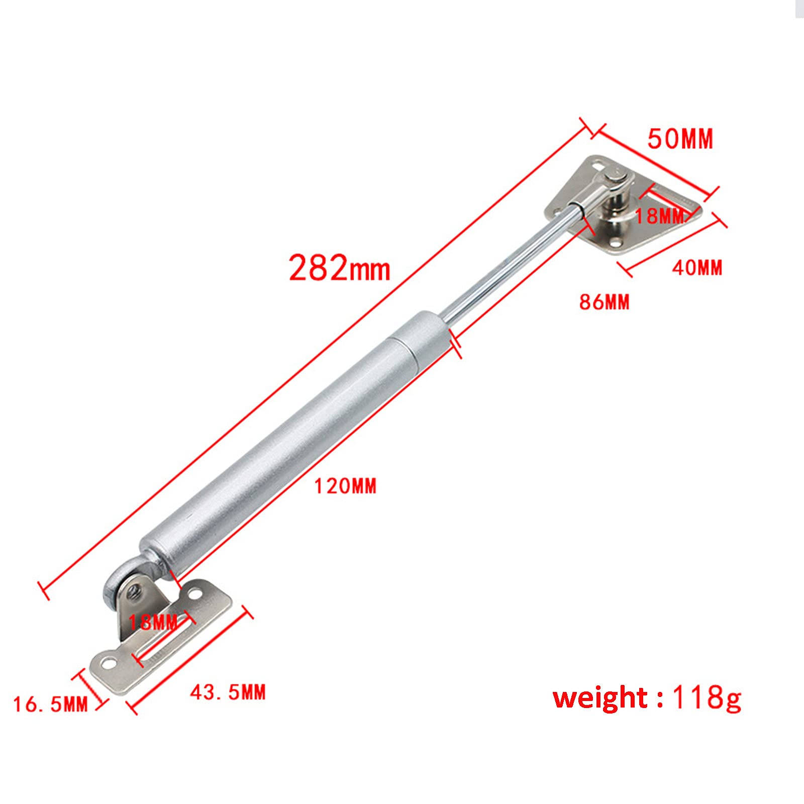 Siłowniki gazowe Heavy Duty, sprężyny gazowe, siłownik gazowy, podpora podnośnika, amortyzatory gazowe, podpora pokrywy, podpora pokrywy, ramię hydrauliczne, 100 N, 11 cali, spręży
