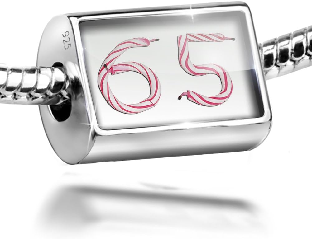 Sterling Silver Bead 65 Birthday Party Candles Charm Fits All European Bracelets