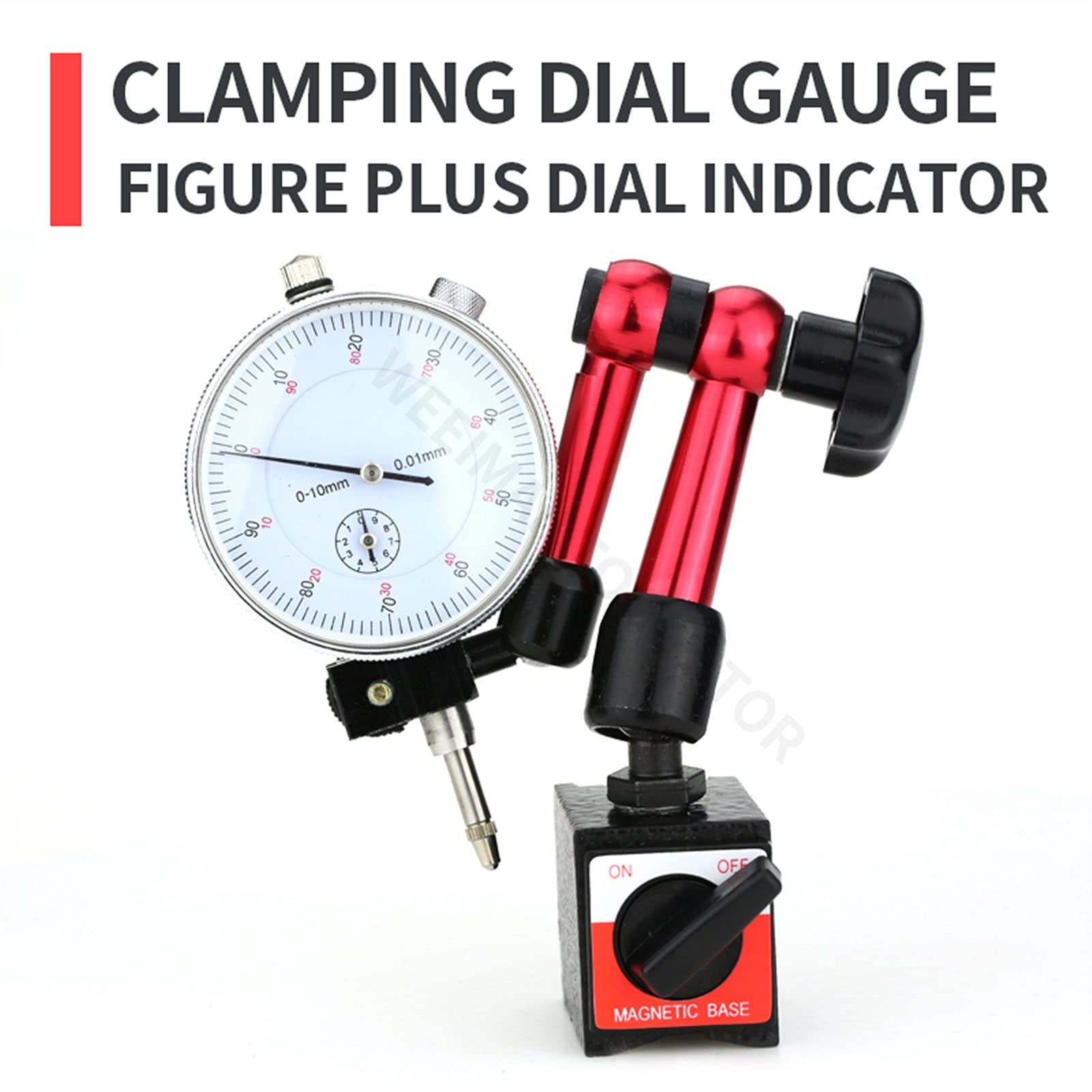 Magnetyczny Wskaźnik wybierania Sondy pomiarowe Dial Gauge Elektryczny uchwyt magnetyczny Micrometr Pomiarowy Godziny,Dokładne Narzędzie(Magnetic Base B)