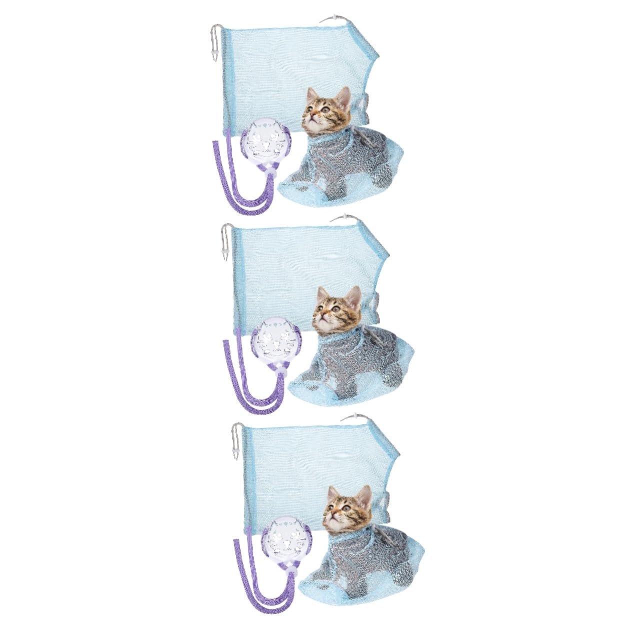 minkissy 3piezas Bolsa Ajustable para Gatos Bolsa De Transpirable y Multifuncional con Bozal para Limpieza Recorte De Uñas y Cuidado De