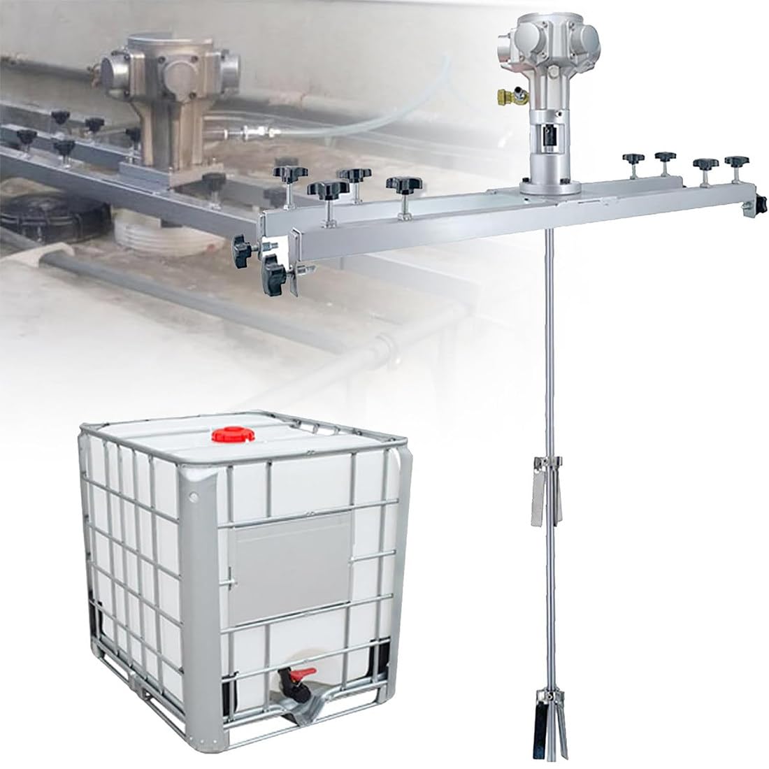 Sjdopulse Pneumatic Paint Mixer Air Stirrer, Mixing Machine With Collapsible Propeller, For Paint Glue Resin Cleaner