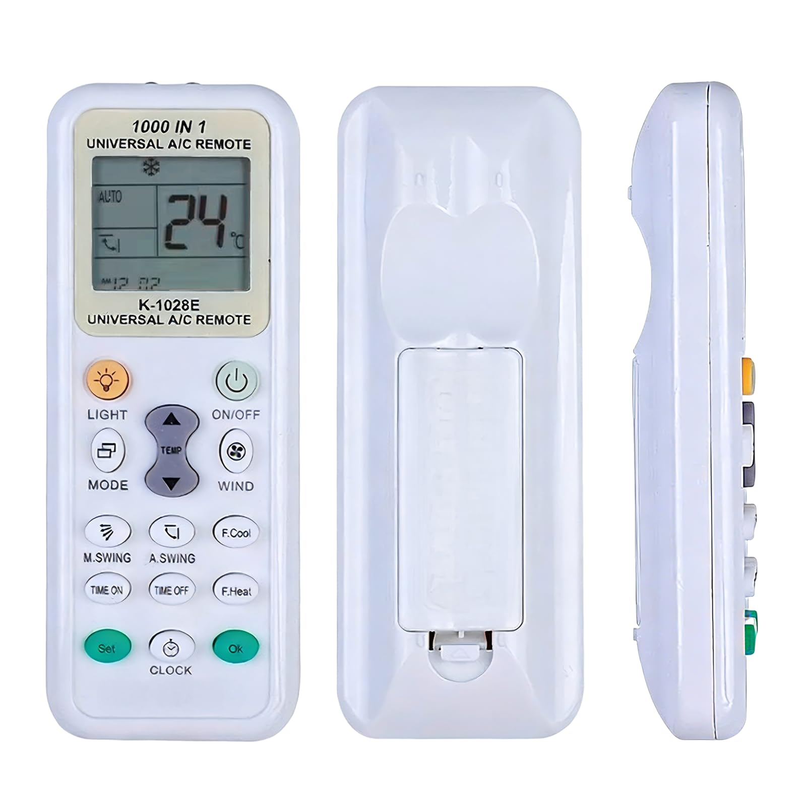 Mando Aire Acondicionado Universal K-1028E, Control Remoto LCD Digital 1000 en 1, Compatible con LG, Samsung, Daikin, Gree, Midea, Toshiba, Haier y Más de 1000 Marcas