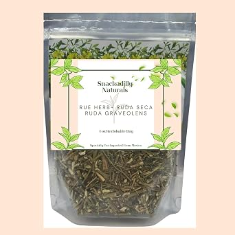 Snackadilly Ruda Seca Tea, 100% Natural Rue Dried Leaves, 4 oz, Caffeine-Free, Vegan, Traditional Botanical Infusion